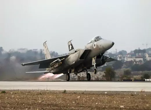 An Israeli air force F15-E fighter jet takes off for an Israeli mission in 2012.