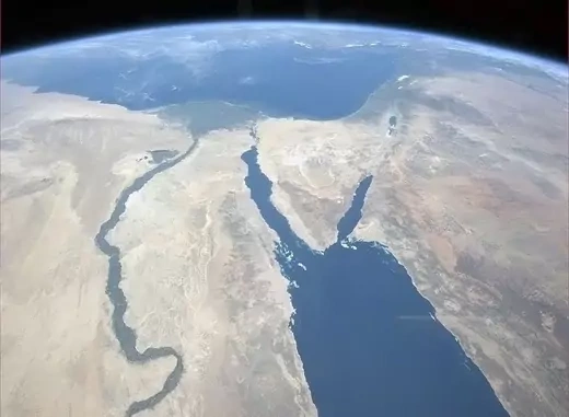 Handout photo of the Nile and the Sinai Peninsula