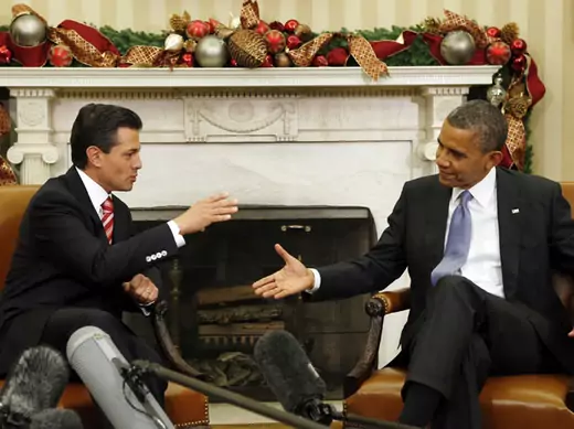 Barack Obama meets with Mexican president-elect Enrique Pena Nieto in the Oval Office in November (Kevin Lamarque/Courtesy Reuters).
