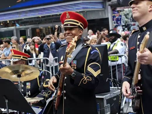 Members of the U.S. Army Band perform during the Army's birthday celebration at Times Square on June 14, 2012 (Shannon Stapleton/Courtesy Reuters).
