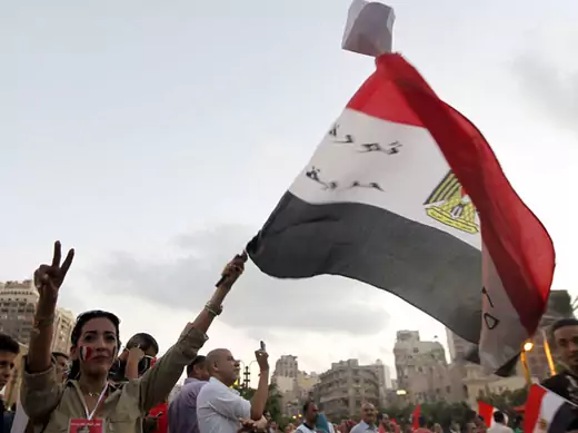 Opponents of ousted Egyptian president Mohamed Morsi celebrate in Alexandria on July 7 (Louafi Larbi/Courtesy Reuters). 