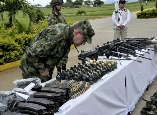 Weapons confiscated from FARC rebels