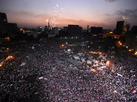Protesters opposing Egyptian President Mohamed Morsi take part in a protest demanding that Morsi resign at Tahrir Square in Cairo July 2, 2013 (El Ghany/Courtesy Reuters). .