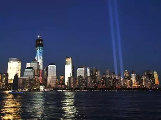The Tribute in Light art installation illuminates the New York sky on the eleventh anniversary of the September 11 attacks on the World Trade Center (Eduardo Munoz/Courtesy Reuters).