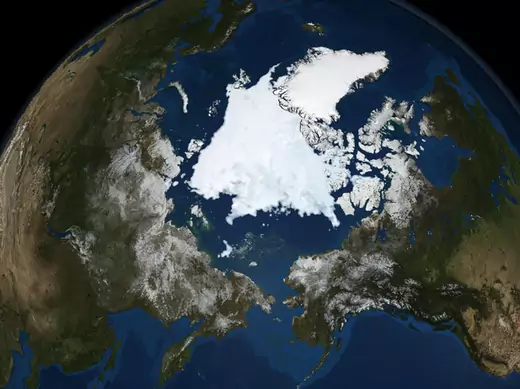 Recent NASA's Aqua satellite image of Arctic sea ice