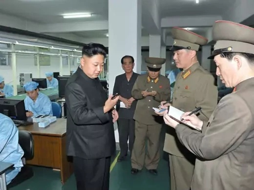 Kim Jong-un, here at the May 11 Factory, is taking a greater interest in economic reforms that may impact the international trade prospects for North Korea.