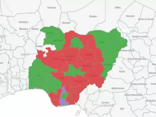 Africa - Nigeria political parties governors mapped 2