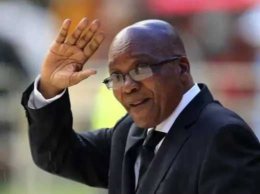 December 10, 2013South African President Jacob Zuma waves as he arrives at the First National Bank (FNB) Stadium, also known as Soccer City, ahead of the national memorial service for late former South African President Nelson Mandela in Johannesburg December 10, 2013.