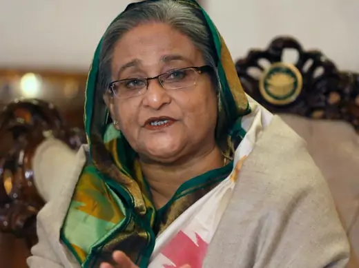 Bangladesh's Prime Minister Sheikh Hasina speaks during a media conference in Dhaka on January 6, 2014. (Andrew Biraj/Courtesy Reuters)