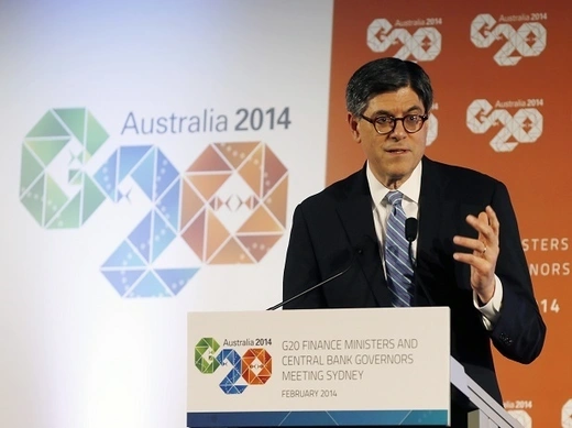 U.S. Treasury Secretary Jack Lew speaks during a news conference at the G20 Central Bank Governors and Finance Ministers annual meeting in Sydney