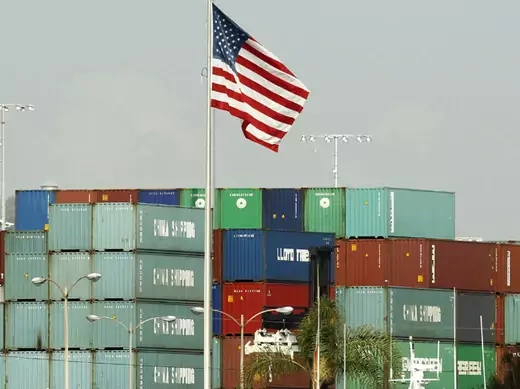 China Shipping containers lie on the dock after being imported to the U.S. in Los Angeles (Lucy Nicholson/Courtesy Reuters).