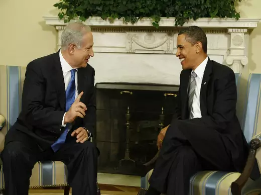 U.S. president Barack Obama meets with Israel's prime minister Benjamin Netanyahu in the Oval Office of the White House in Washington, May 18, 2009 (Downing/Courtesy Reuters).