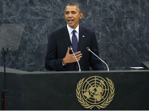 U.S. President Barack Obama addresses the United Nations General Assembly in New York on September 24, 2013.