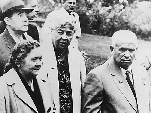 Nikita Khrushchev and Eleanor Roosevelt