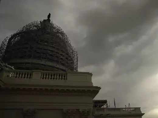 Storm clouds approach the U.S. Capitol dome in Washington (Gary Cameron /Courtesy Reuters).