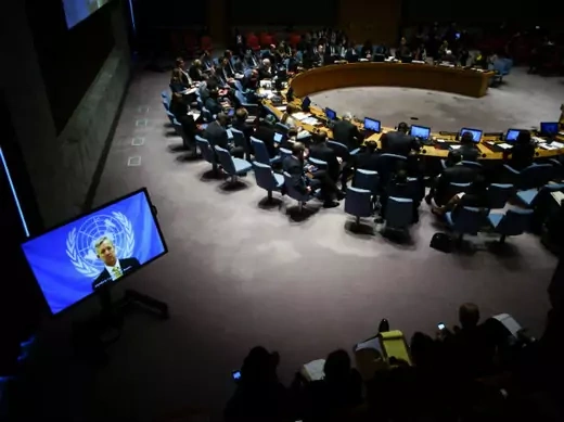 A view of the United Nations Security Council during a meeting on the Ebola crisis in October 2014.