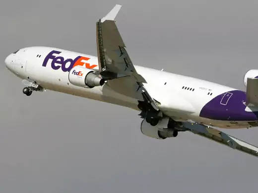 A FedEx MD-11 takes off from the Mojave Airport in California (Reuters).