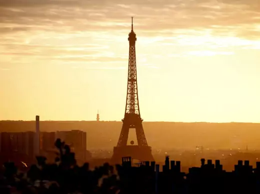 The Eiffel Tower is seen at sunset in Paris, France, on November 22, 2015.