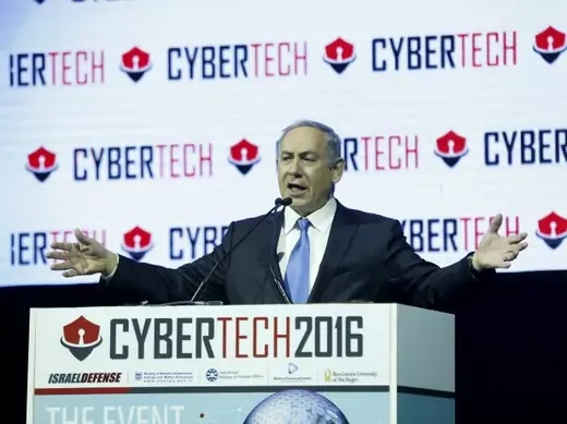 Israeli Prime Minister Benjamin Netanyahu speaks at the Cybertech 2016 conference in Tel Aviv, Israel January 26, 2016. (Baz Ratner/Reuters)