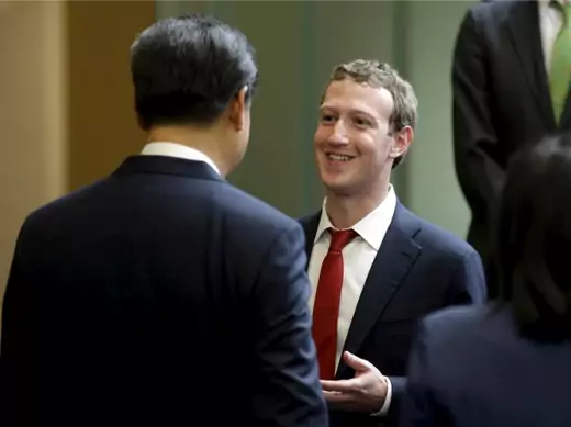 Chinese Communist Party General Secretary Xi Jinping (L) talks with Facebook founder Mark Zuckerberg during a gathering of tech executives at Microsoft's main campus, September 23, 2015. (Ted S. Warren/Reuters)