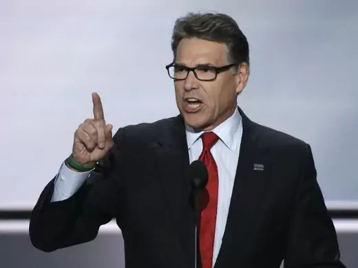 Secretary of Energy nominee Rick Perry speaks at the Republican National Convention in Cleveland, Ohio Reuters/Mike Segar)