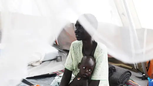 A woman suffering from tuberculosis in a South Sudan hospital.