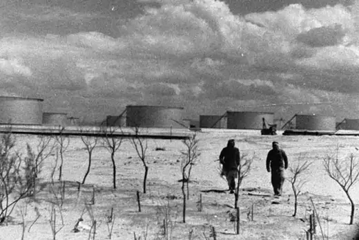 Iraq Petroleum Company oil storage tanks, Palestine, 1938.  (Time & Life Pictures/Getty)