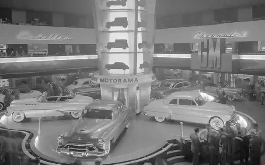 A General Motors’ auto show at the Waldorf-Astoria Hotel in New York, January 18, 1950. AP