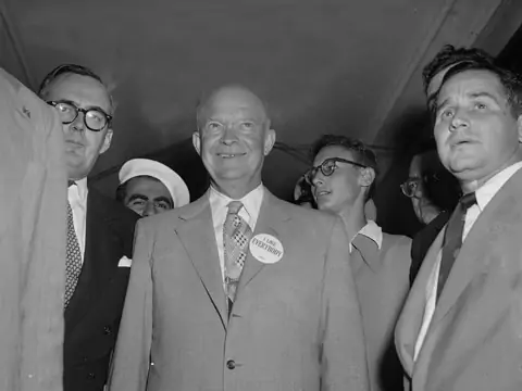 Republican presidential candidate Dwight D. Eisenhower in Chicago's convention hall in 1952. AP Photo