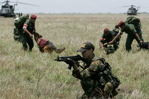 Soldiers practice a drug seizure exercise in southern Venezuela. AP Photo/Howard Yanes