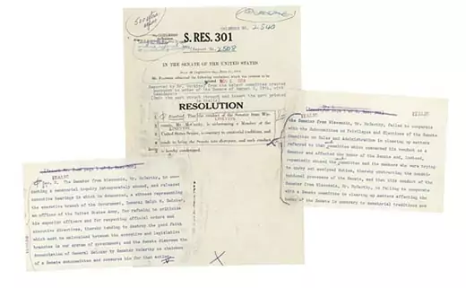 Senate Resolution 301: Censure of Senator Joseph McCarthy.