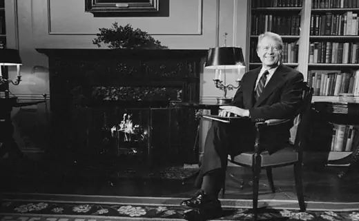 President Jimmy Carter at the White House discussing the Panama Canal Treaty during a nationally televised fireside chat. (Courtesy National Library of Congress)