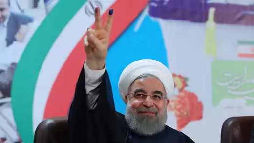 President Hassan Rouhani registers to run for re-election.