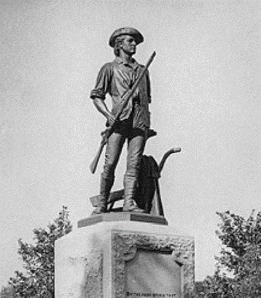 Daniel Chester French’s Minuteman Statue in Concord, MA. (Detroit Publishing Company/courtesy the Library of Congress)