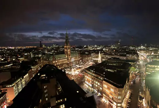 General view of the inner city in Hamburg, Germany.