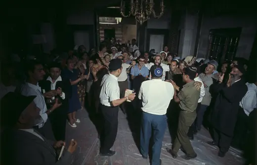 Religious Jews dance at the Tomb of the Patriarchs, in Hebron, in July 1967.