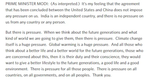 Prime Minister Modi's statement on Paris on India's Republic Day 2015.