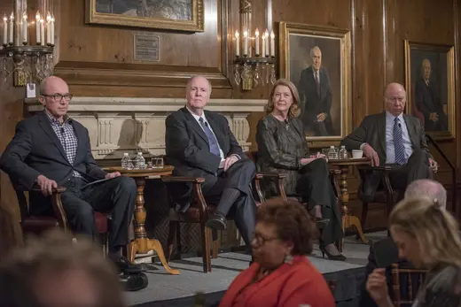Time, Inc., Chief Content Officer and Fortune Editor in Chief Alan S. Murray presides over a conversation on the fortyfifth president’s inbox with Distinguished Fellow Thomas E. Donilon, CFR Vice Chairman and Kissinger Associates CEO and Vice Chairman Jami Miscik, and Public Service Professor of Public Leadership at the Harvard Kennedy School David R. Gergen as part of the Higher Education Working Group.