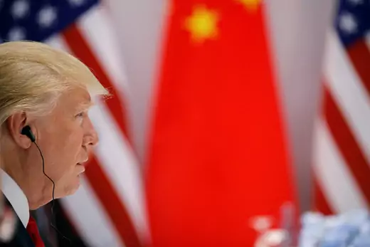 U.S. President Donald Trump attends the bilateral meeting with Chinese President Xi Jinping at the G20 leaders summit in Hamburg, Germany July 8, 2017. 