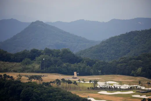 A THAAD interceptor is seen in Seongju, South Korea, on June 13, 2017.