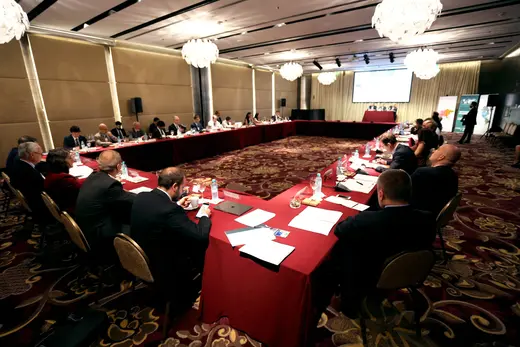 Conference participants look on as Argentina's Chief of Cabinet Marcos Peña opens the CoC conference in Buenos Aires, on November 6, 2017. (Argentine Council for International Relations)