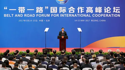 Chinese President Xi Jinping attends a news conference at the end of the Belt and Road Forum in Beijing, China. May 15, 2017.