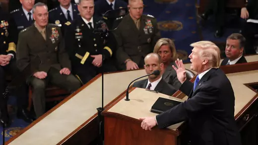 The U.S. military's Joint Chiefs of Staff listen to U.S. President Donald Trump's State of the Union address to a joint session of the U.S. Congress on Capitol Hill in Washington, D.C., January 30, 2018