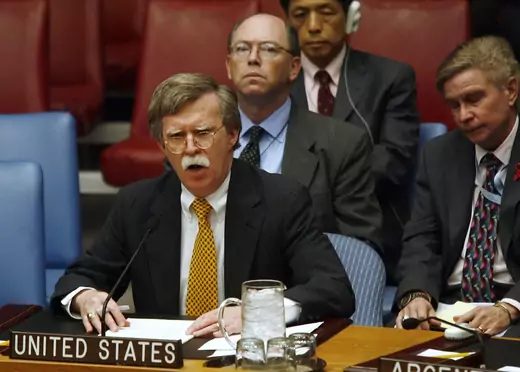 U.S. Ambassador to the UN John Bolton speaks at the UN headquarters in New York on November 11, 2006. 