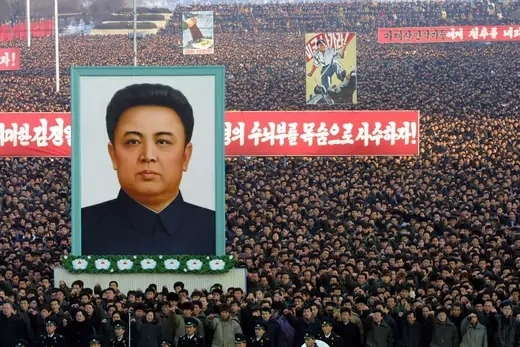 Thousands rally in Pyongyang after North Korea’s withdrawal from the NPT. 