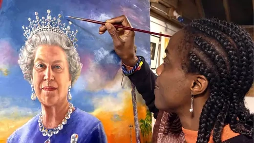 Chinwe Chukwuogo-Roy painting Queen Elizabeth
