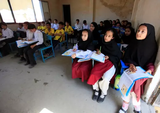 Children attending class at Khushal school in Pakistan