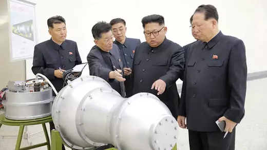 North Korean leader Kim Jong-un observes progress at a nuclear weapons facility.