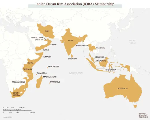 The members of the Indian Ocean Rim Association.
