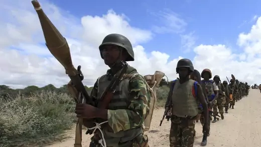 AMISOM peacekeepers in the outskirts of Mogadishu